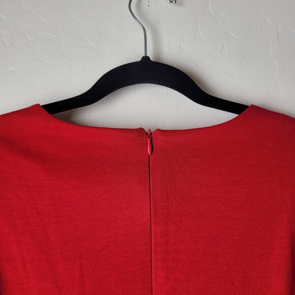 Venus Red Studded Long sleeve Zipper Dress - Picture 7 of 8